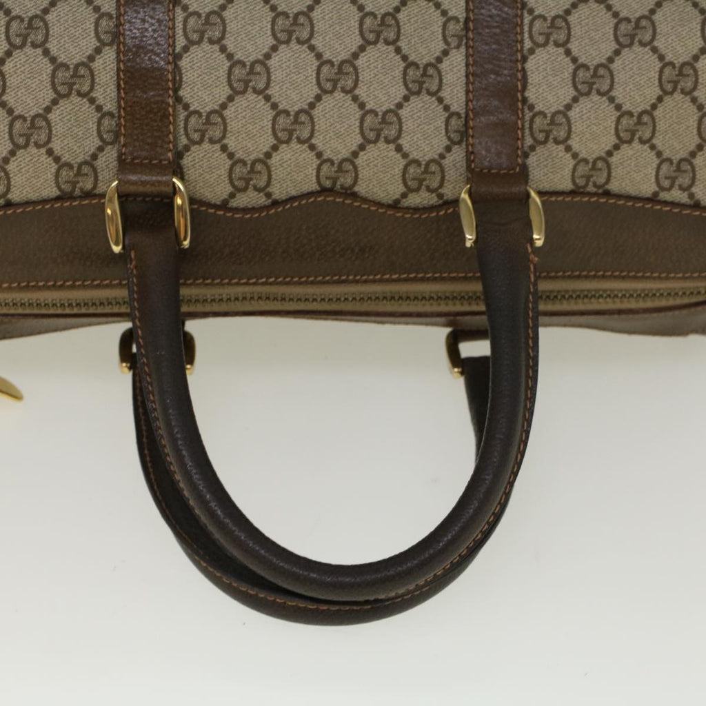 GUCCI GG Canvas Boston Bag PVC Leather Beige 57341