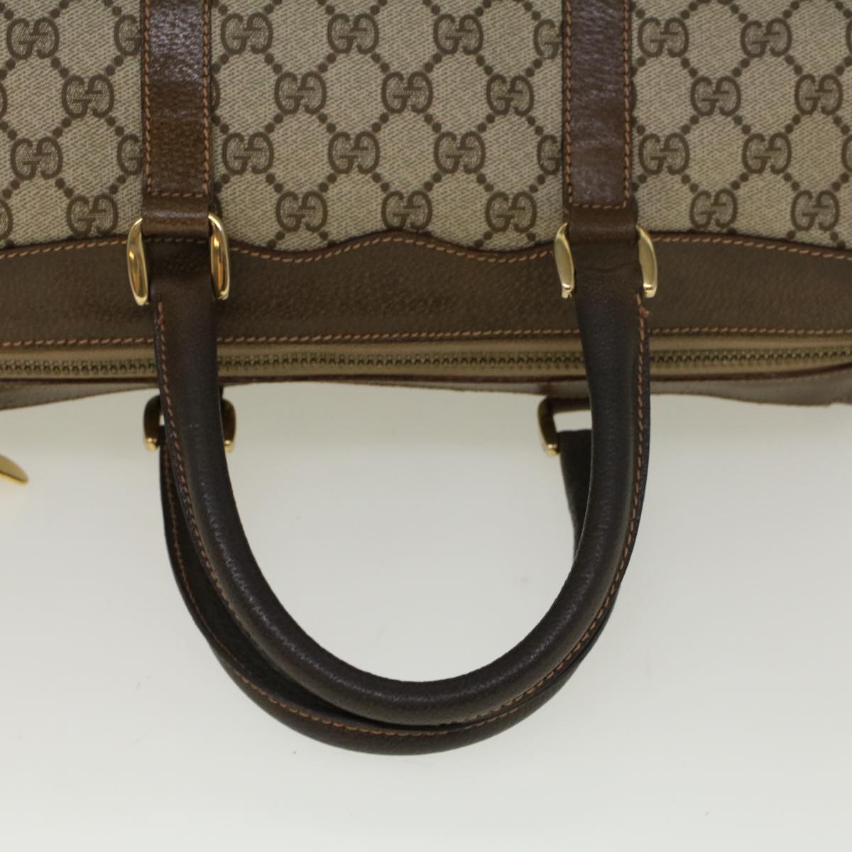 GUCCI GG Canvas Boston Bag PVC Leather Beige 57341