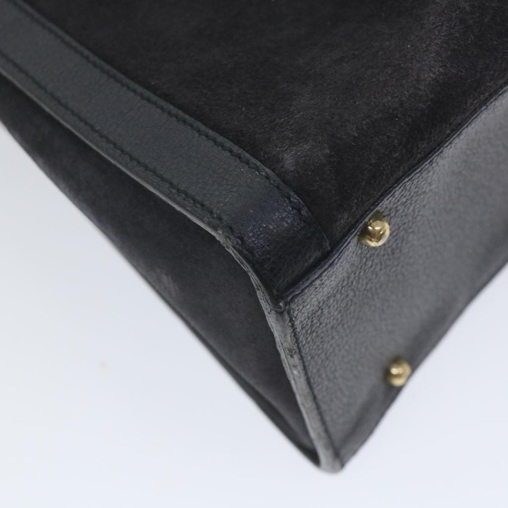 GUCCI Bamboo Hand Bag Suede Navy 002 1186 0260 57359
