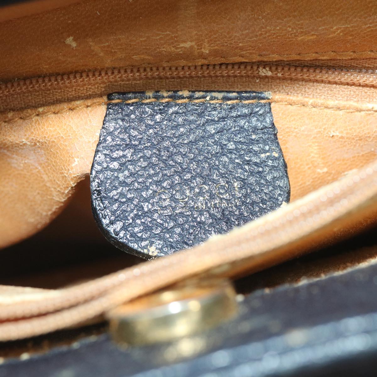 GUCCI Bamboo Hand Bag Suede Navy 002 1186 0260 57359