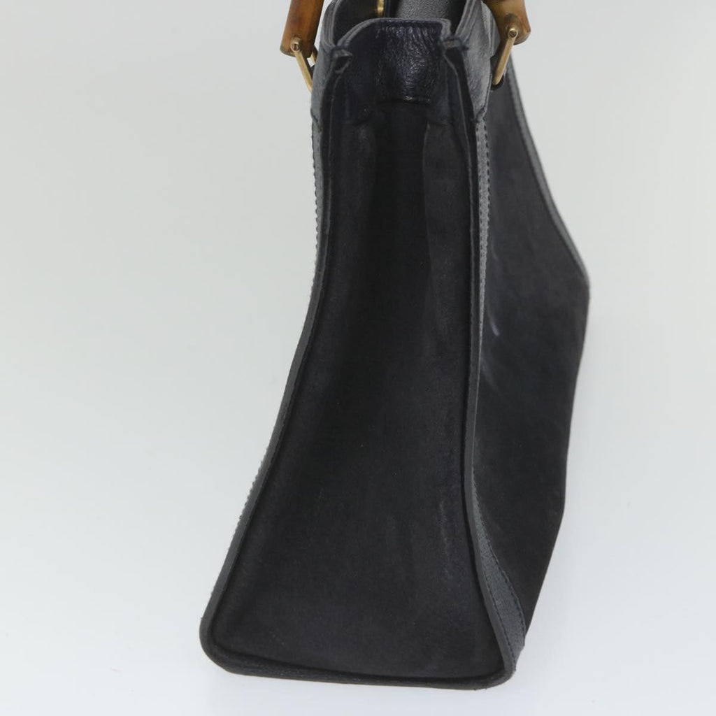 GUCCI Bamboo Hand Bag Suede Navy 002 1186 0260 57359