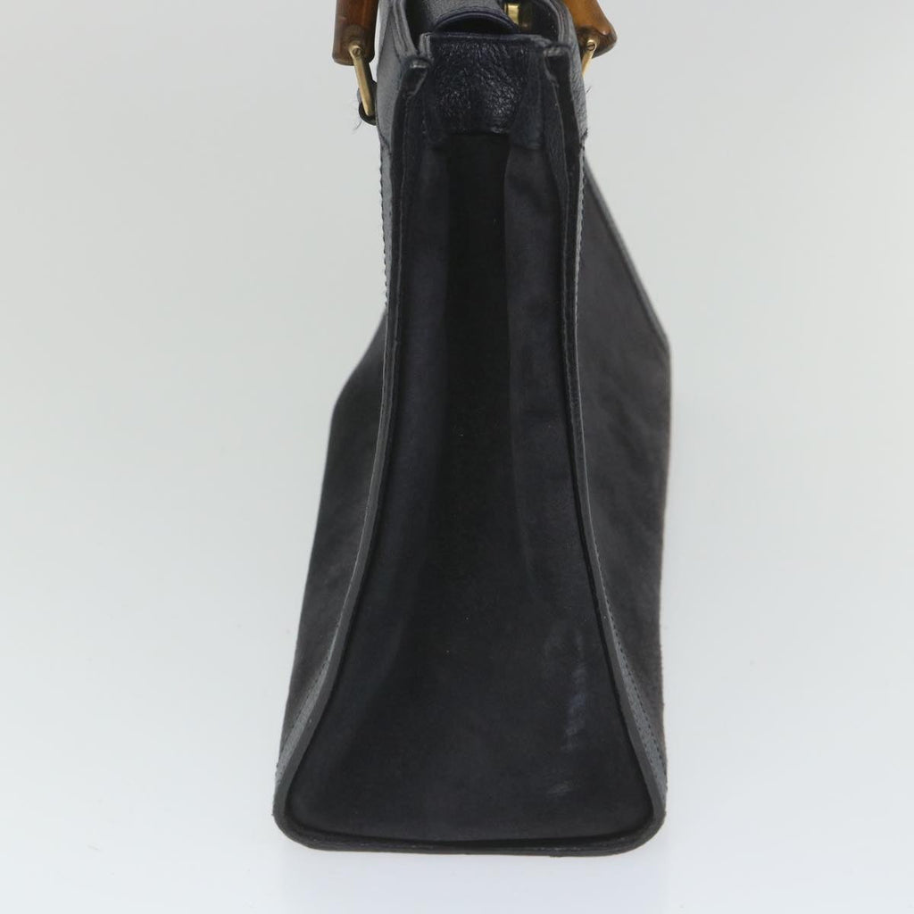 GUCCI Bamboo Hand Bag Suede Navy 002 1186 0260 57359