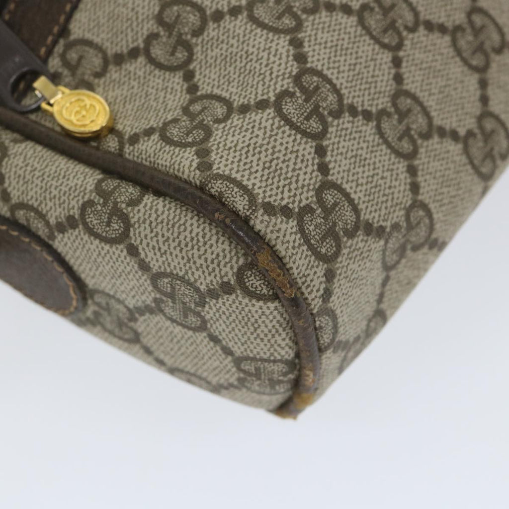 GUCCI GG Canvas Web Sherry Line Shoulder Bag PVC Leather Beige Green 57363