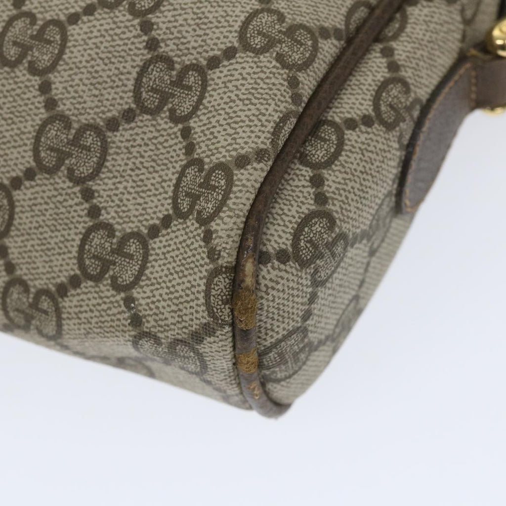 GUCCI GG Canvas Web Sherry Line Shoulder Bag PVC Leather Beige Green 57363