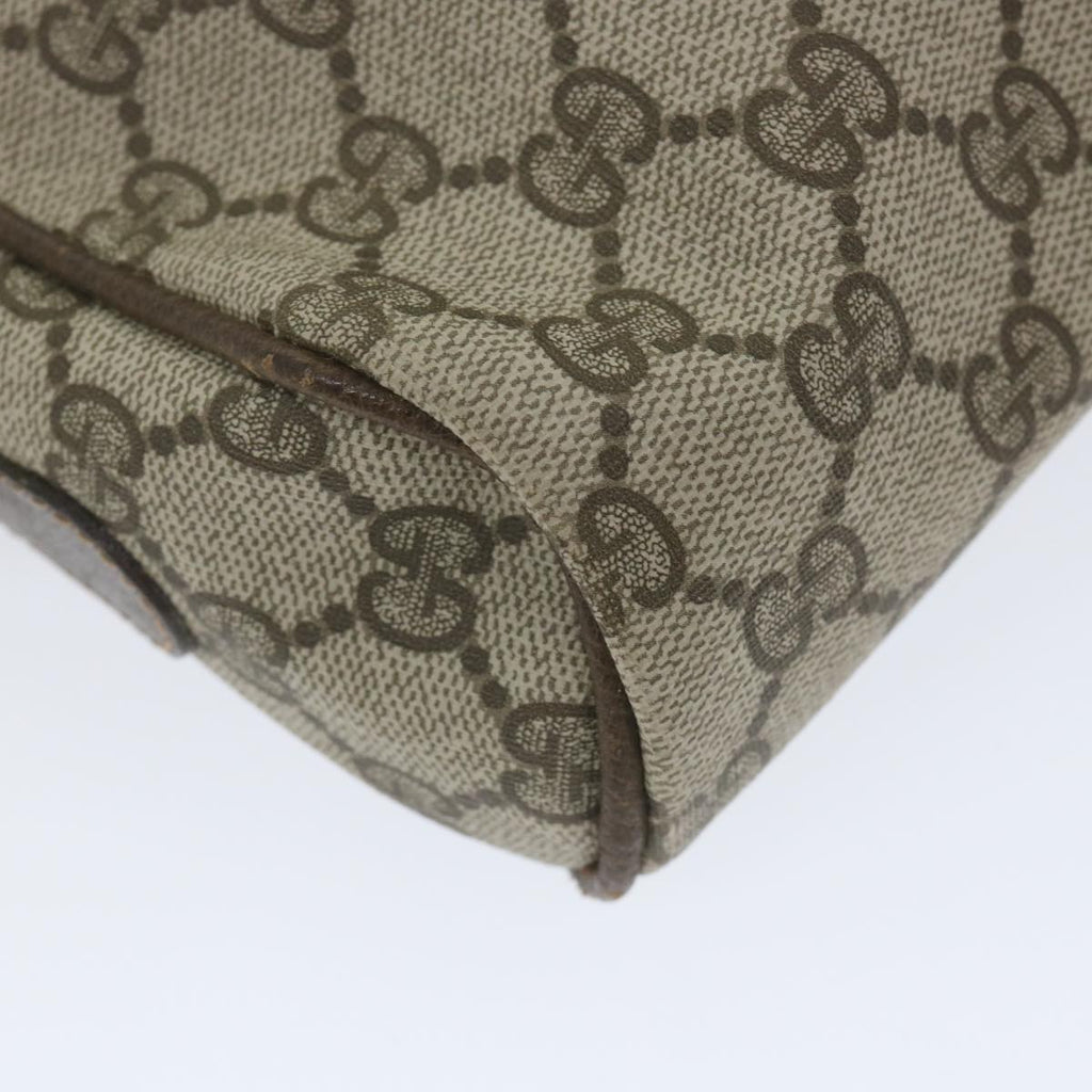 GUCCI GG Canvas Web Sherry Line Shoulder Bag PVC Leather Beige Green 57363