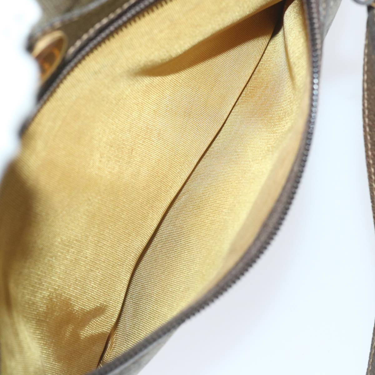 GUCCI GG Canvas Web Sherry Line Shoulder Bag PVC Leather Beige Green 57363