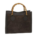 GUCCI Bamboo Hand Bag Suede Brown 002 1095 0260 57388