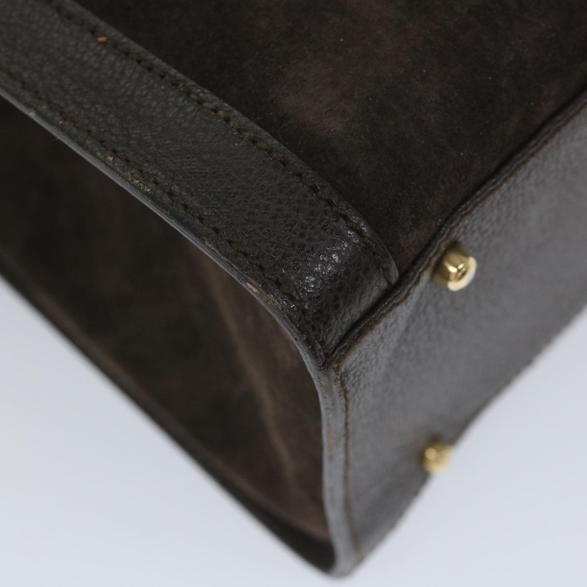 GUCCI Bamboo Hand Bag Suede Brown 002 1095 0260 57388
