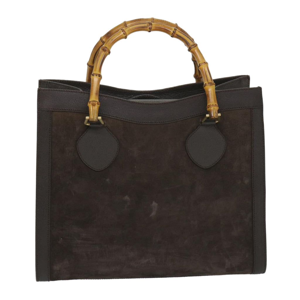 GUCCI Bamboo Hand Bag Suede Brown 002 1095 0260 57388