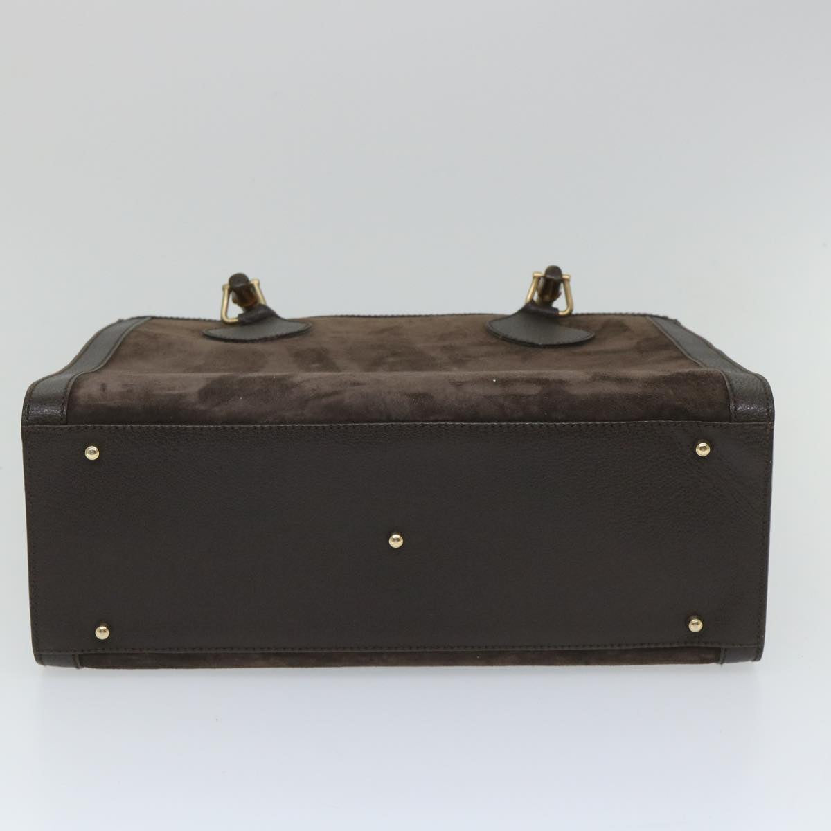 GUCCI Bamboo Hand Bag Suede Brown 002 1095 0260 57388