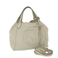 GUCCI Soho Shoulder Bag Leather 2way White 336751 57401
