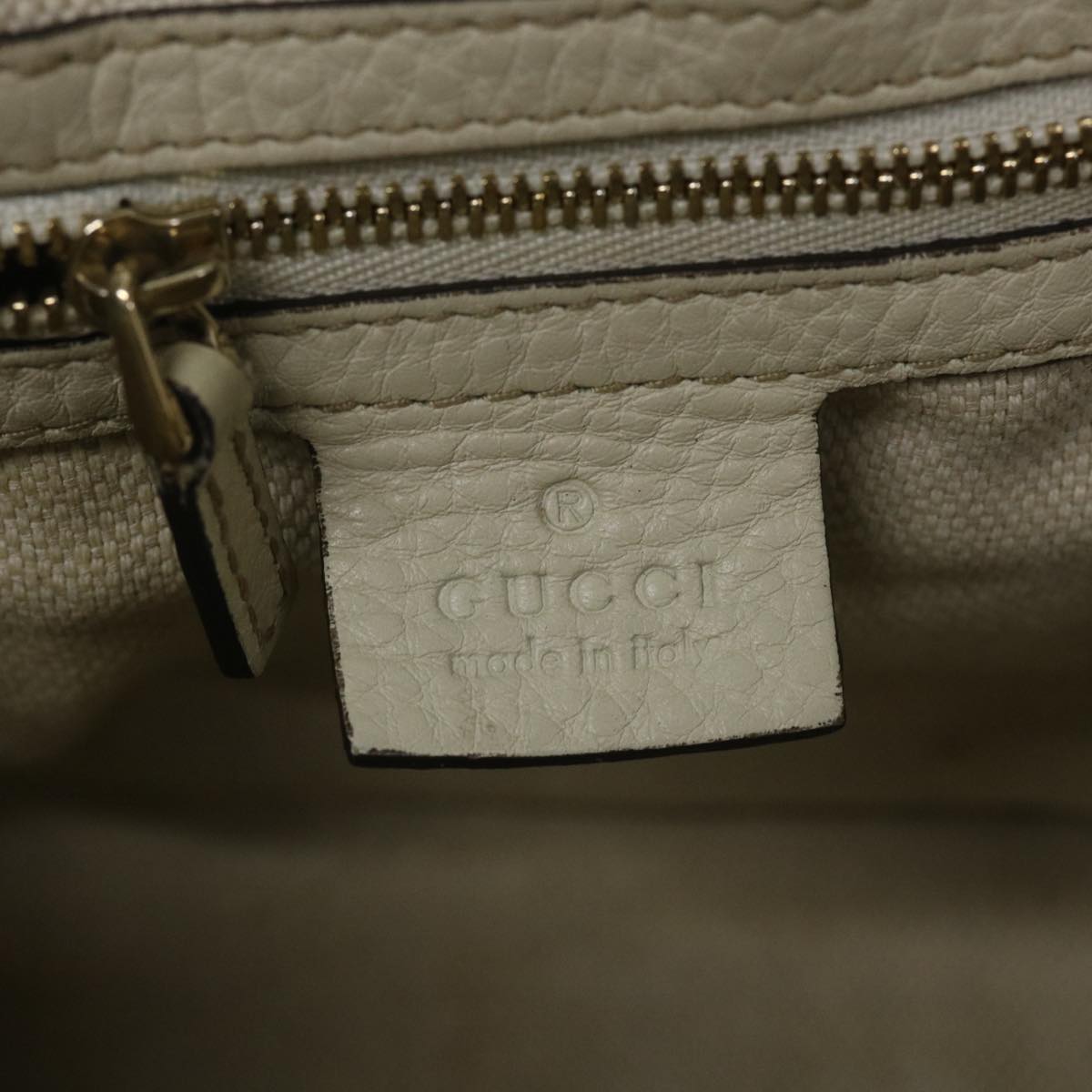 GUCCI Soho Shoulder Bag Leather 2way White 336751 57401