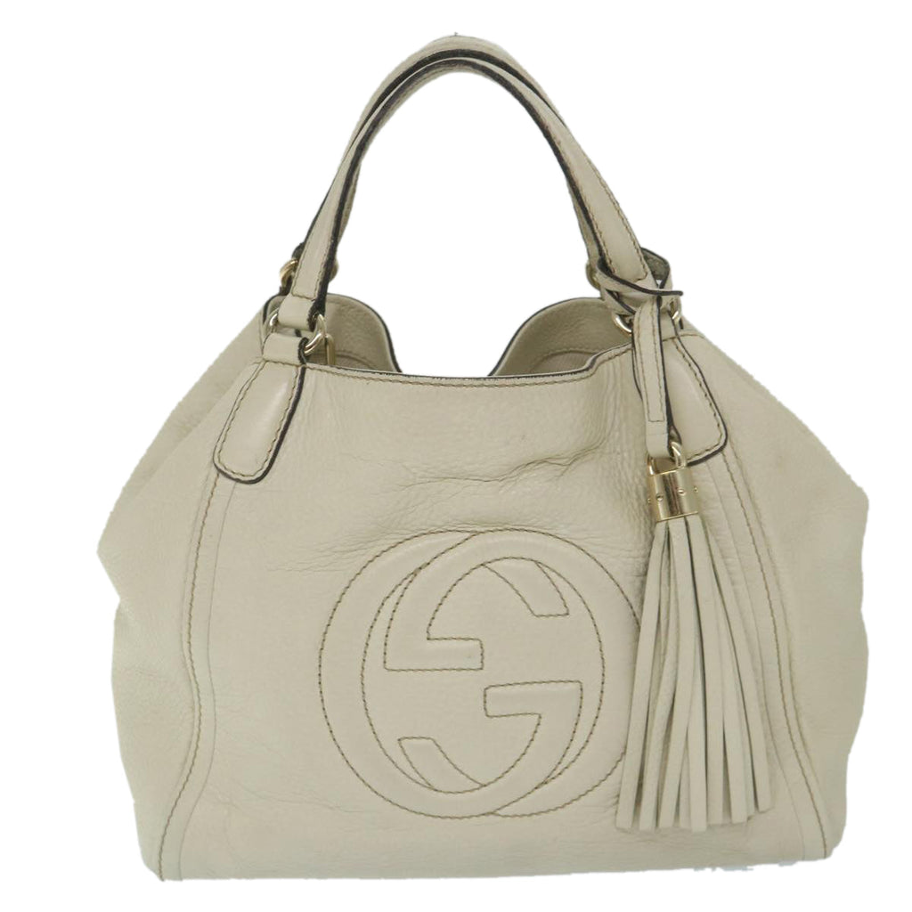 GUCCI Soho Shoulder Bag Leather 2way White 336751 57401