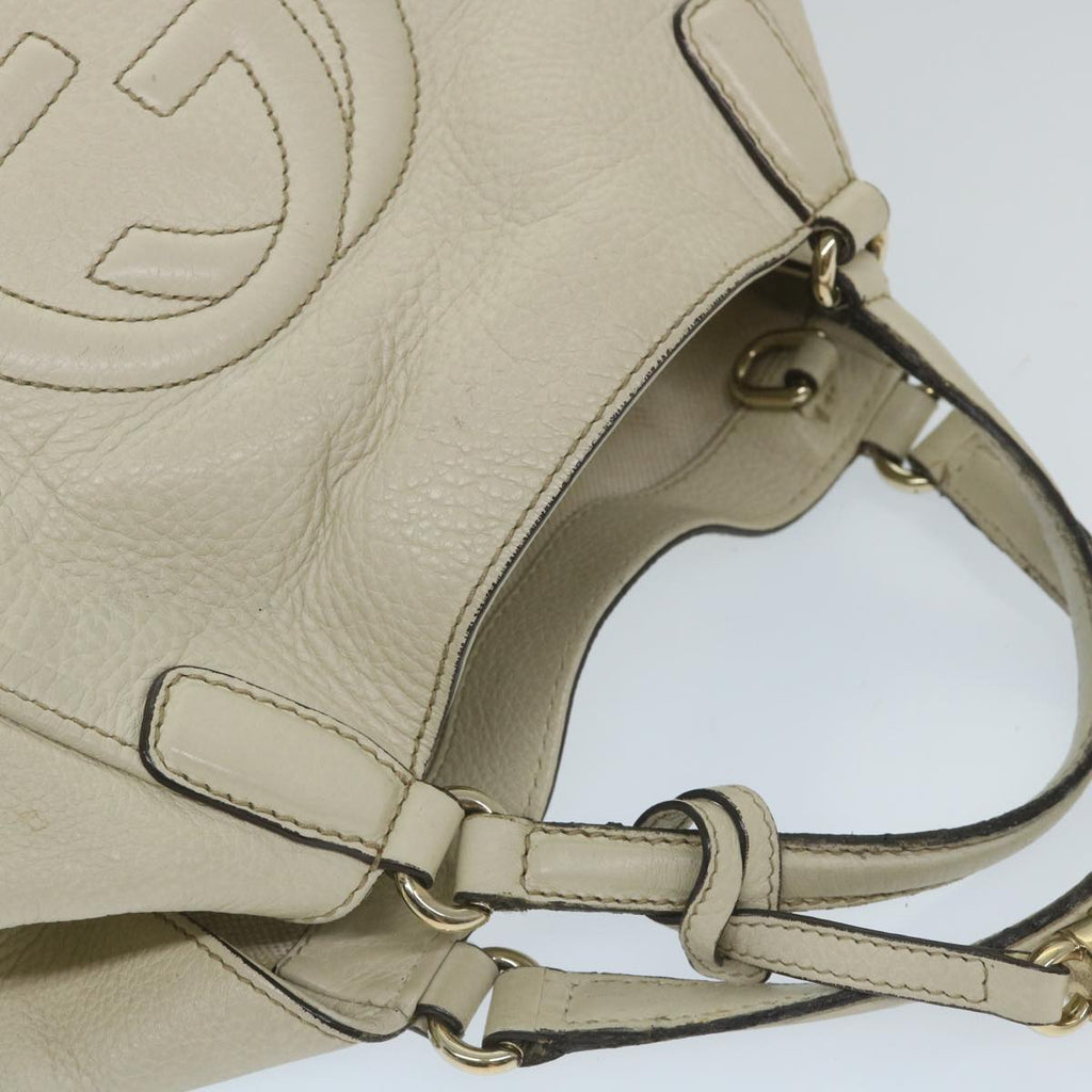 GUCCI Soho Shoulder Bag Leather 2way White 336751 57401