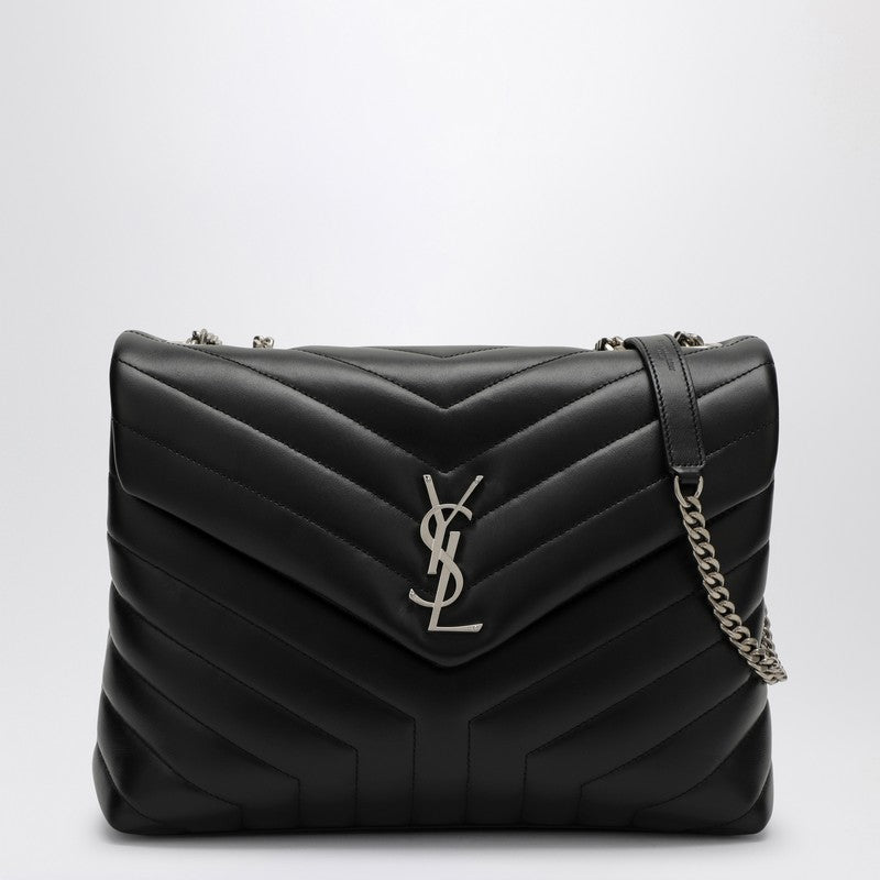 Saint Laurent Black/Silver Medium Loulou Bag Women