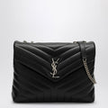 Saint Laurent Black/Silver Medium Loulou Bag Women