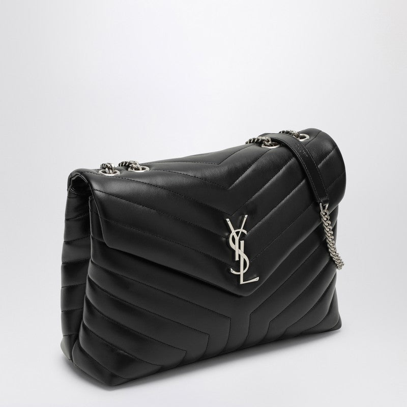 Saint Laurent Black/Silver Medium Loulou Bag Women