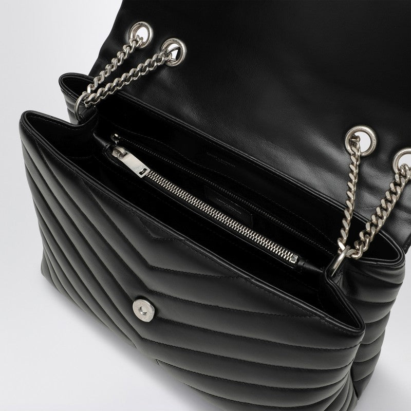 Saint Laurent Black/Silver Medium Loulou Bag Women