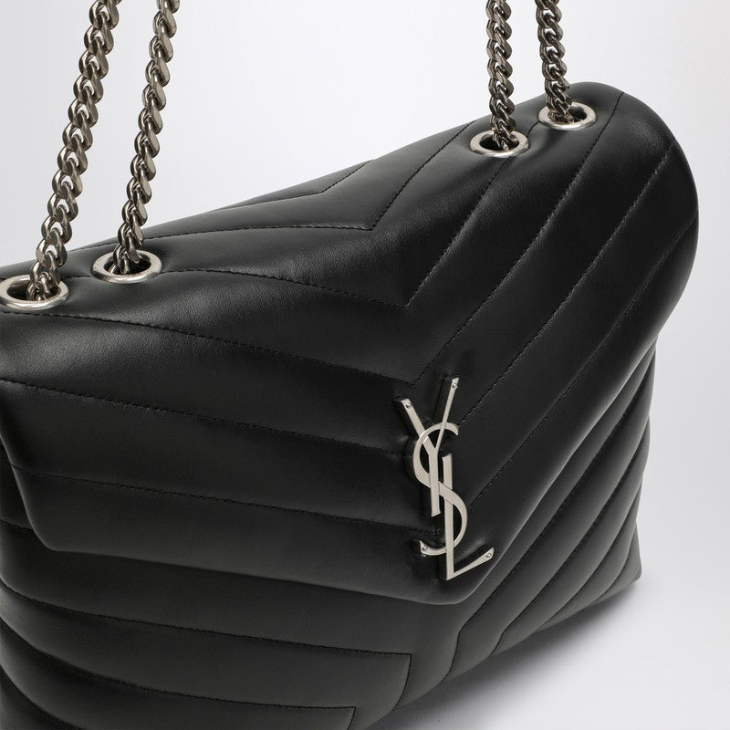 Saint Laurent Black/Silver Medium Loulou Bag Women