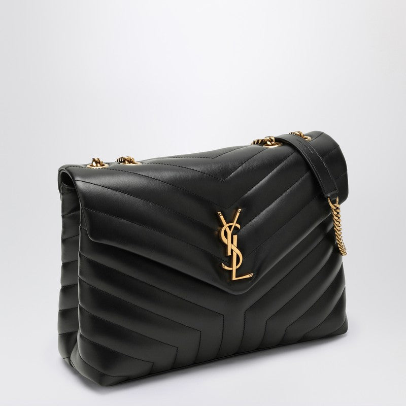 Saint Laurent Black/Gold Medium Loulou Bag Women