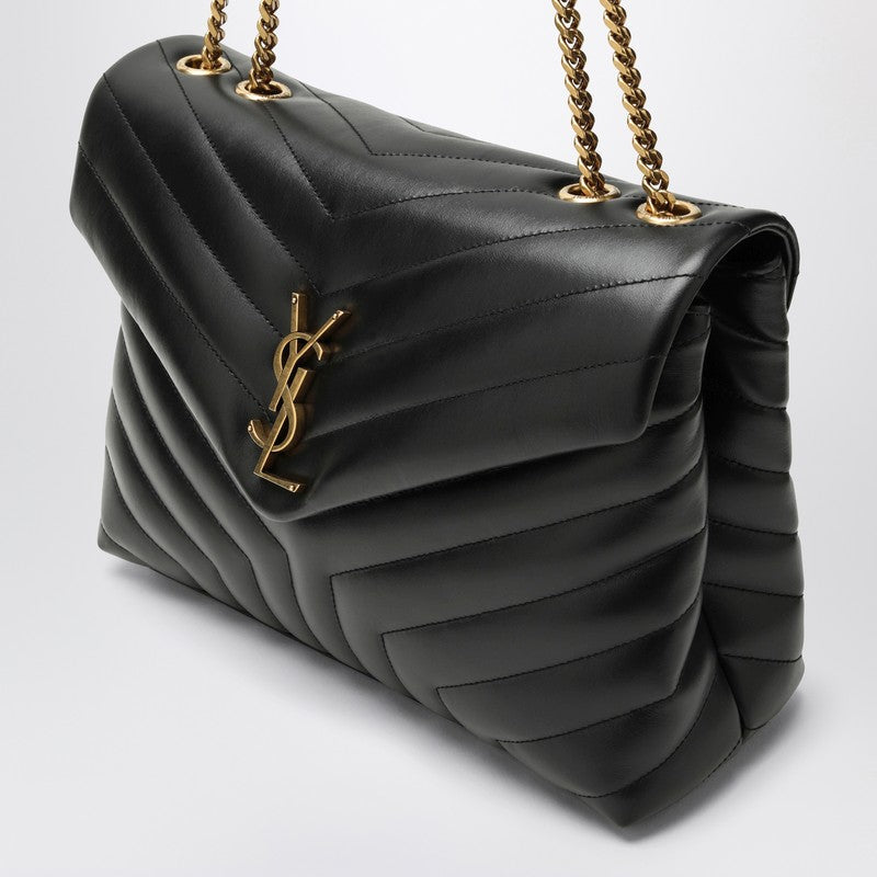 Saint Laurent Black/Gold Medium Loulou Bag Women