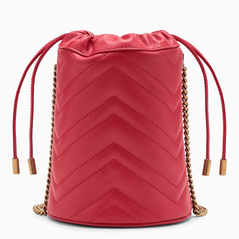 Gucci Gg Marmont Red Leather Bucket Bag Women