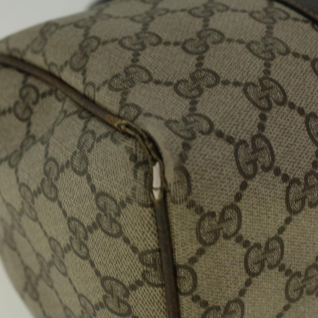 GUCCI GG Canvas Web Sherry Line Boston Bag PVC Leather Beige Green 57545
