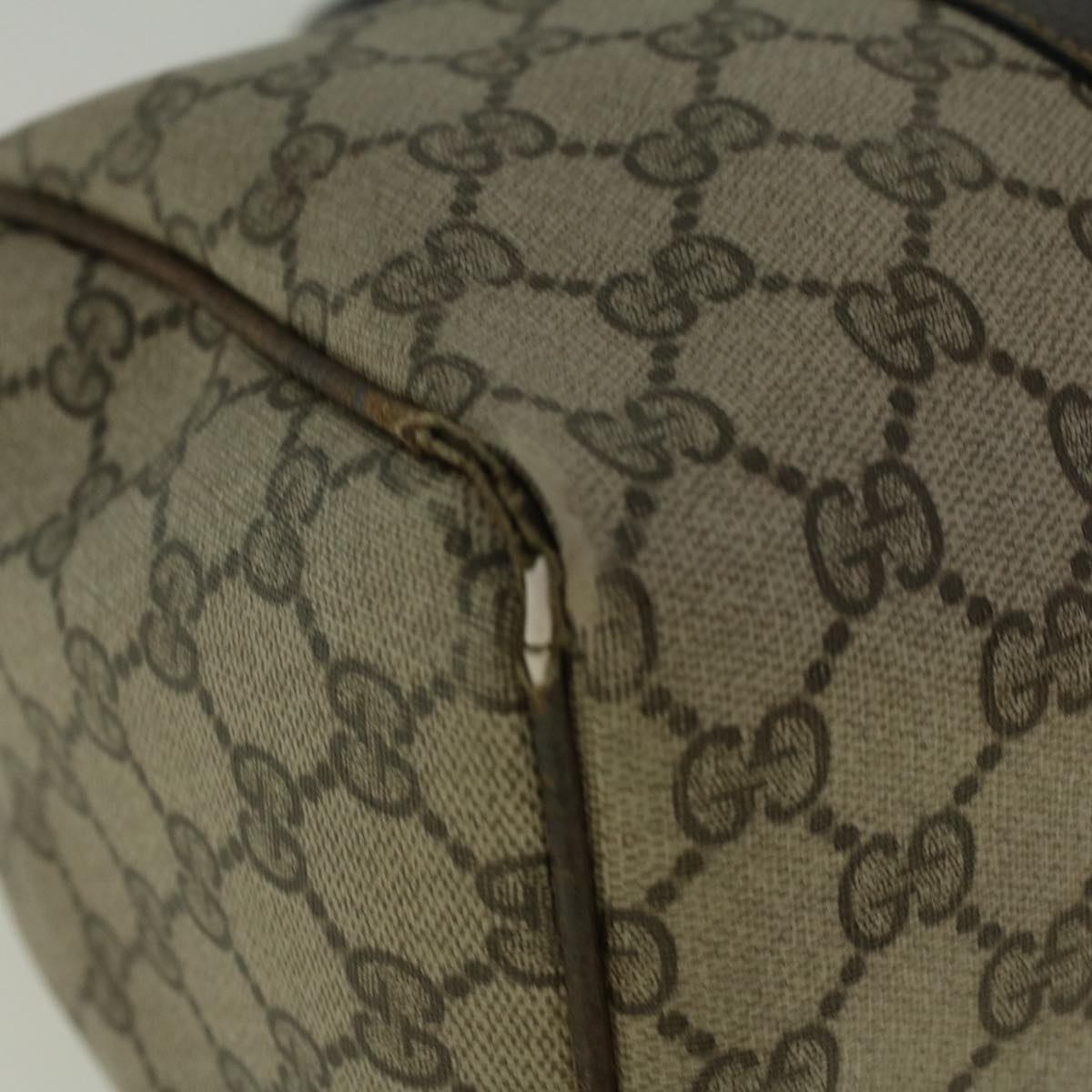 GUCCI GG Canvas Web Sherry Line Boston Bag PVC Leather Beige Green 57545