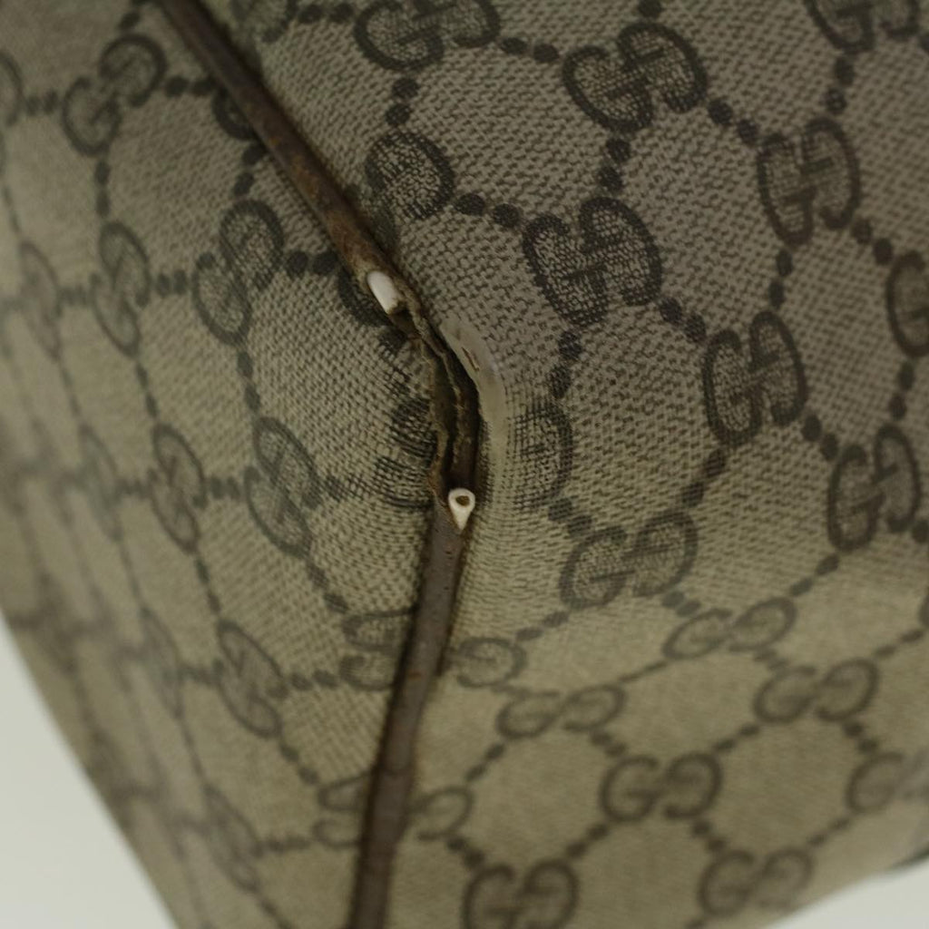GUCCI GG Canvas Web Sherry Line Boston Bag PVC Leather Beige Green 57545