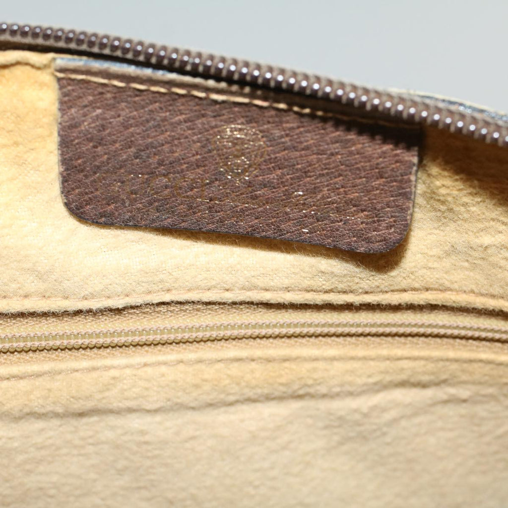 GUCCI GG Canvas Web Sherry Line Boston Bag PVC Leather Beige Green 57545