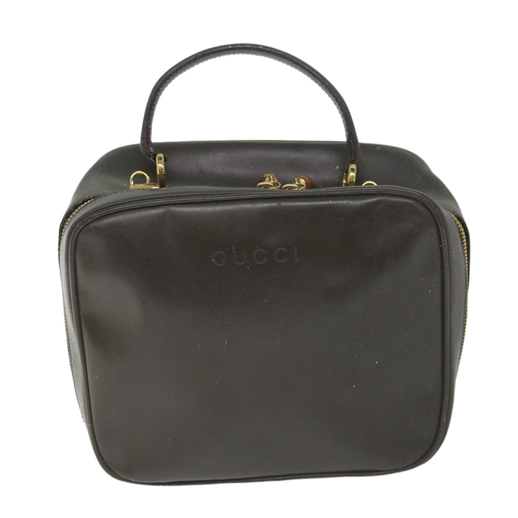 GUCCI Bamboo Hand Bag Patent leather 2way Brown 000 270 0323 57547