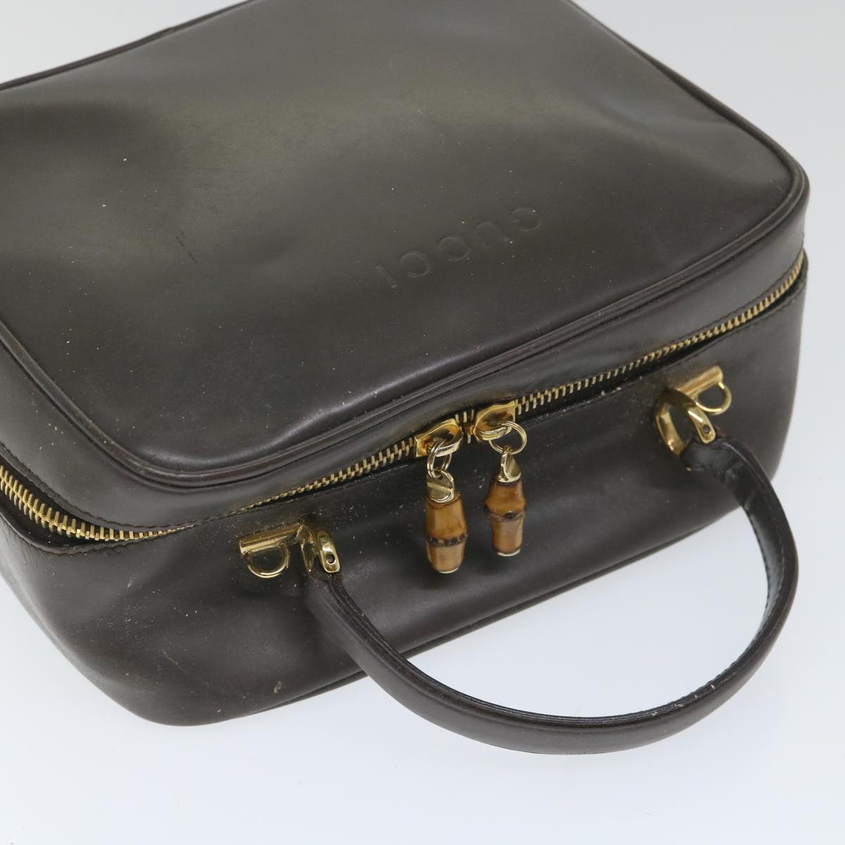 GUCCI Bamboo Hand Bag Patent leather 2way Brown 000 270 0323 57547