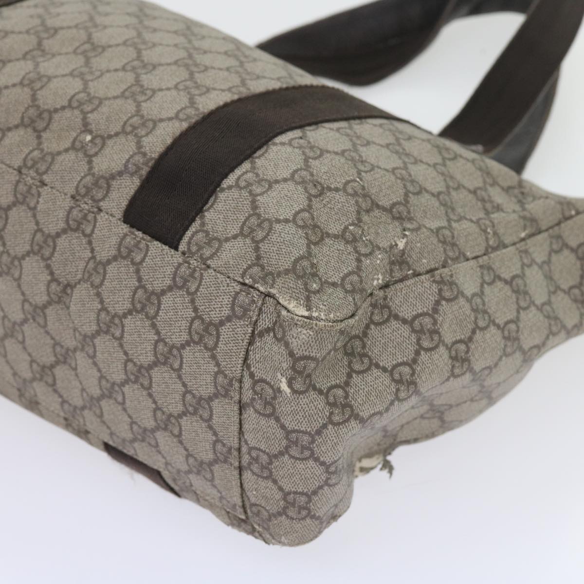 GUCCI GG Canvas Pouch Tote Bag Coated Canvas 2Set Beige Black 57550