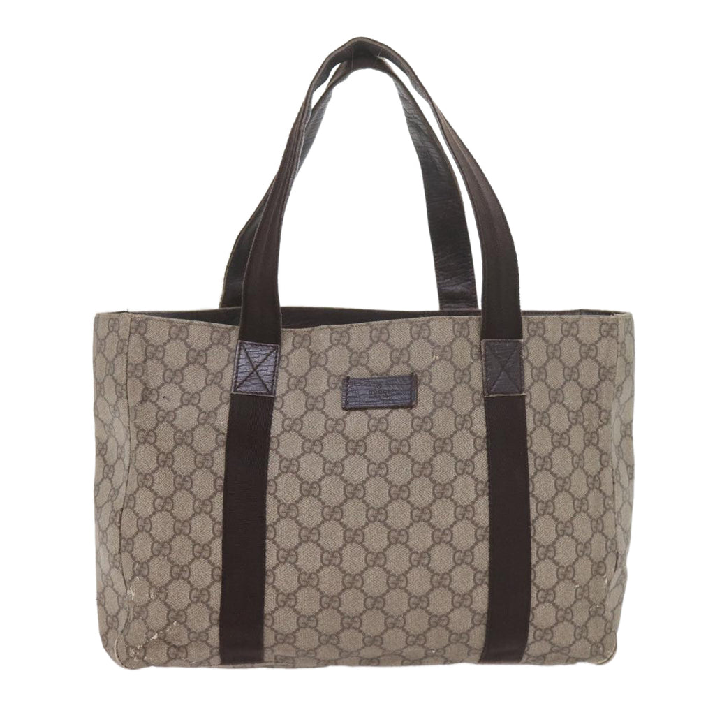 GUCCI GG Canvas Pouch Tote Bag Coated Canvas 2Set Beige Black 57550