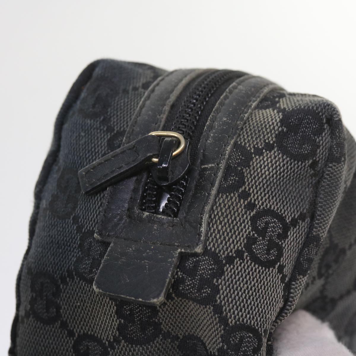 GUCCI GG Canvas Pouch Tote Bag Coated Canvas 2Set Beige Black 57550