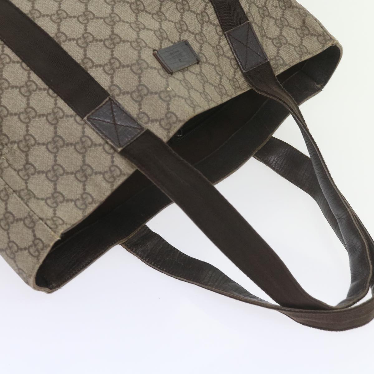 GUCCI GG Canvas Pouch Tote Bag Coated Canvas 2Set Beige Black 57550