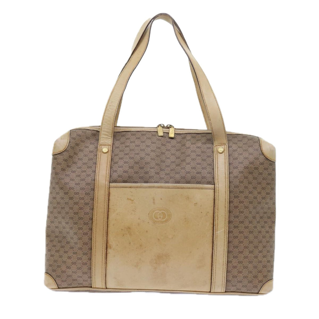 GUCCI Micro GG Supreme Tote Bag PVC Leather Beige 87 002 0003 57551