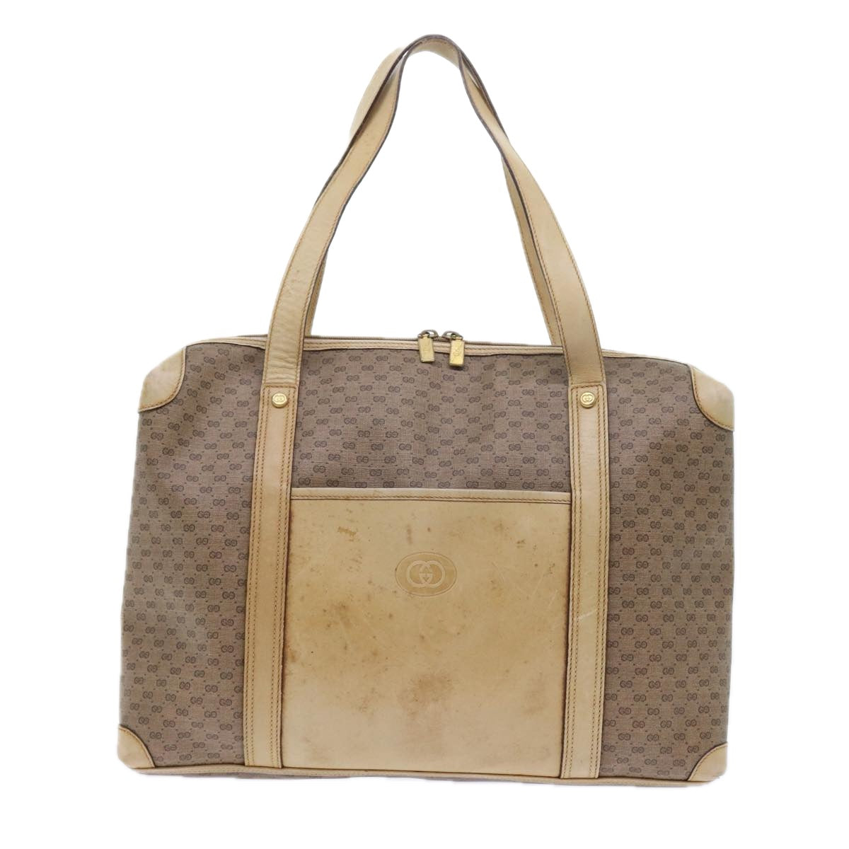 GUCCI Micro GG Supreme Tote Bag PVC Leather Beige 87 002 0003 57551