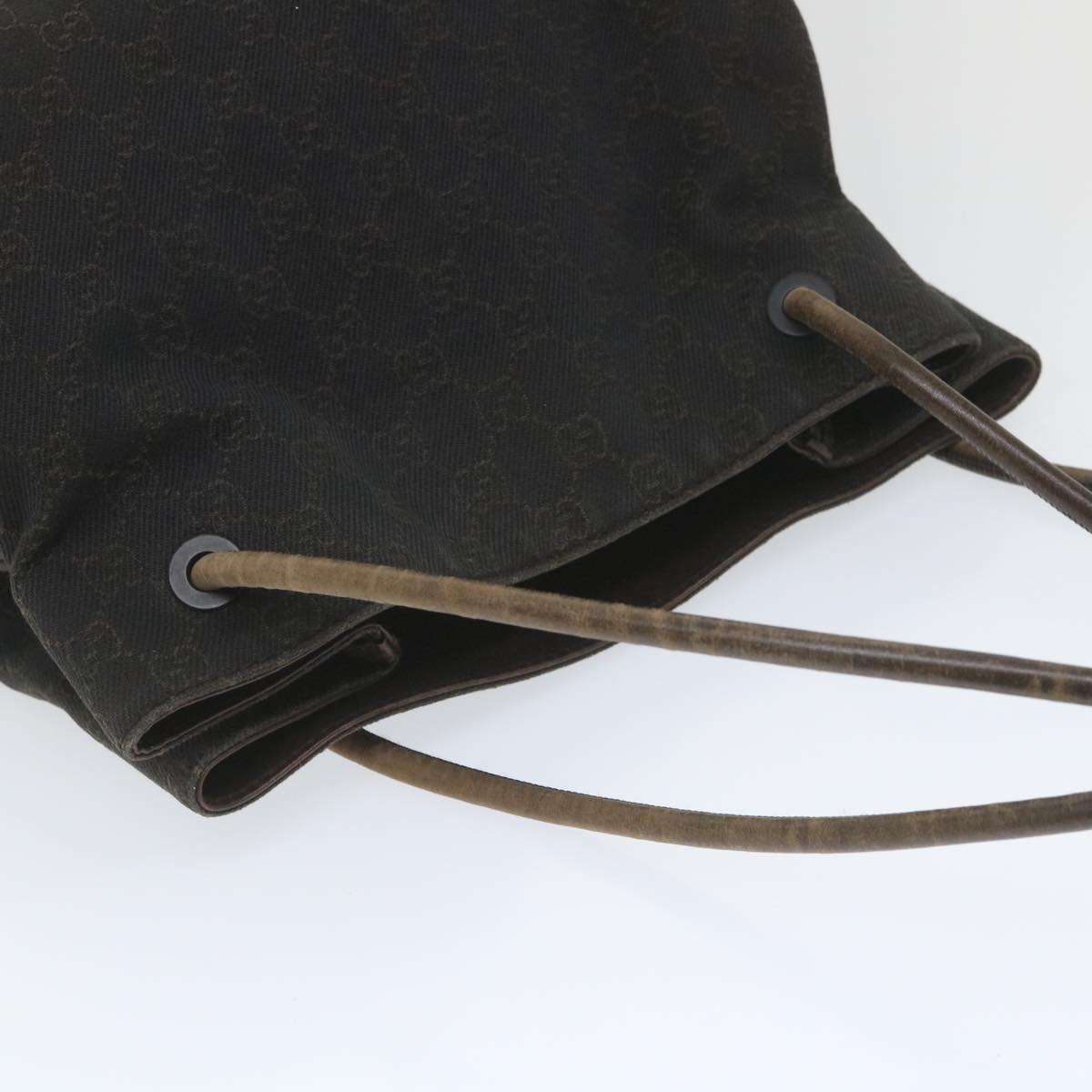 GUCCI GG Canvas Shoulder Bag Suede 2Set Brown Black 57552