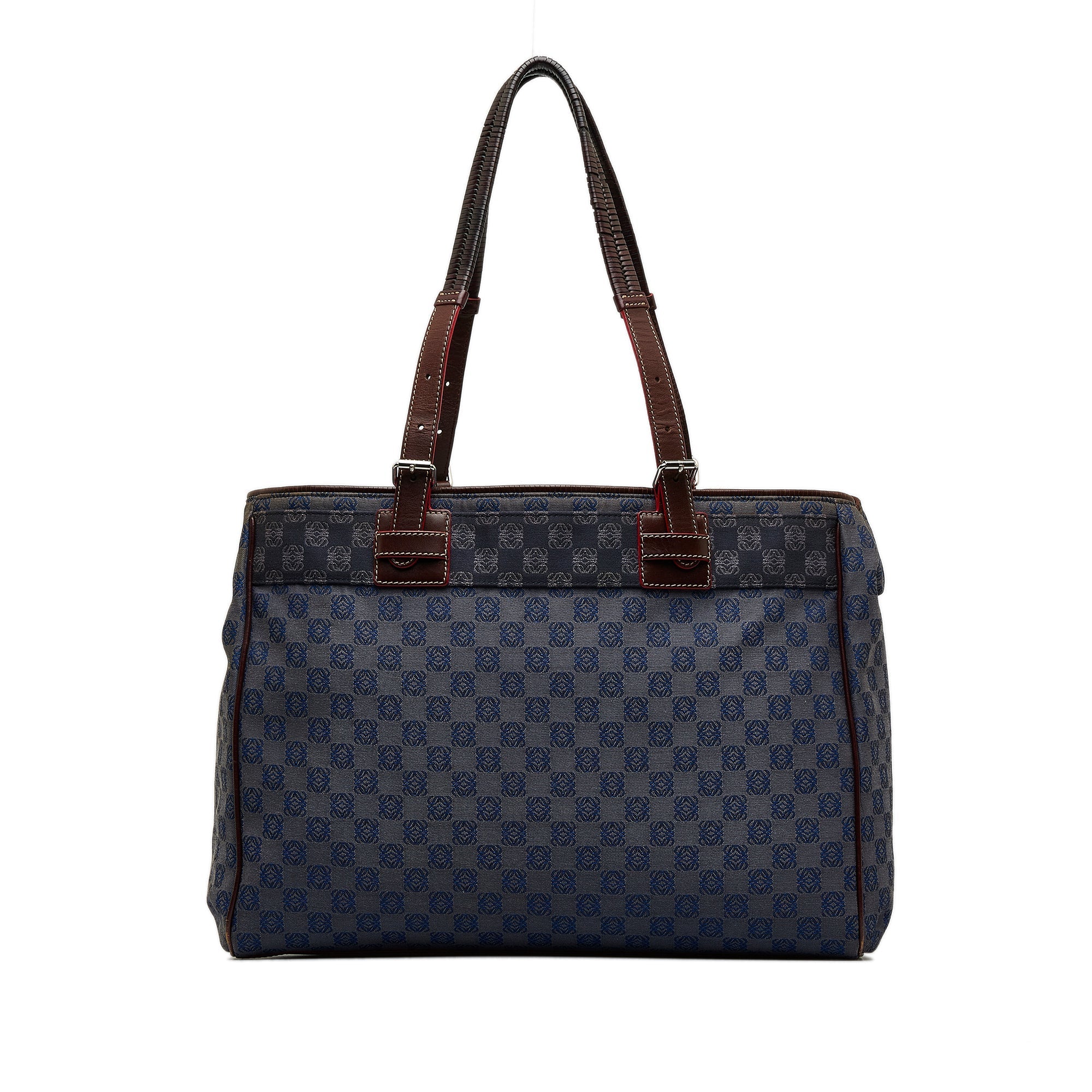Blue Loewe Anagram Canvas Tote Bag