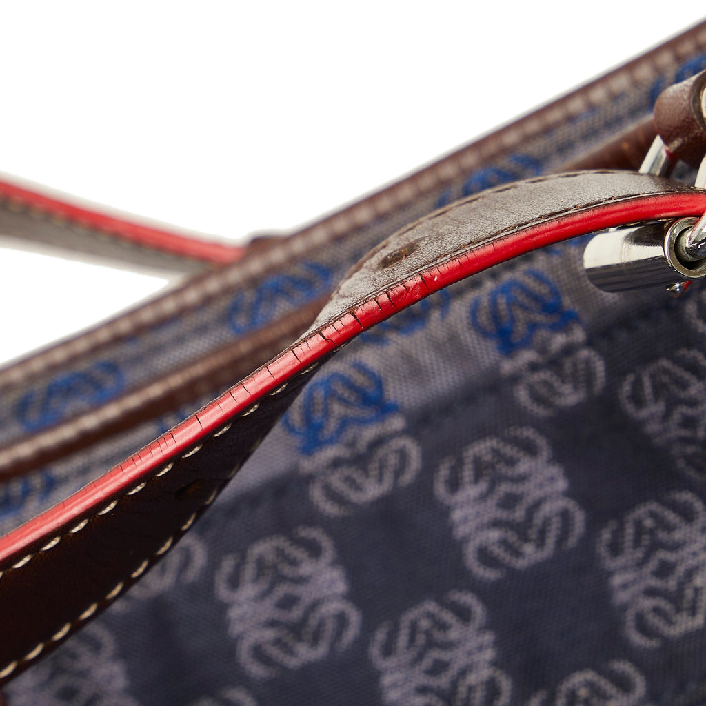 Blue Loewe Anagram Canvas Tote Bag
