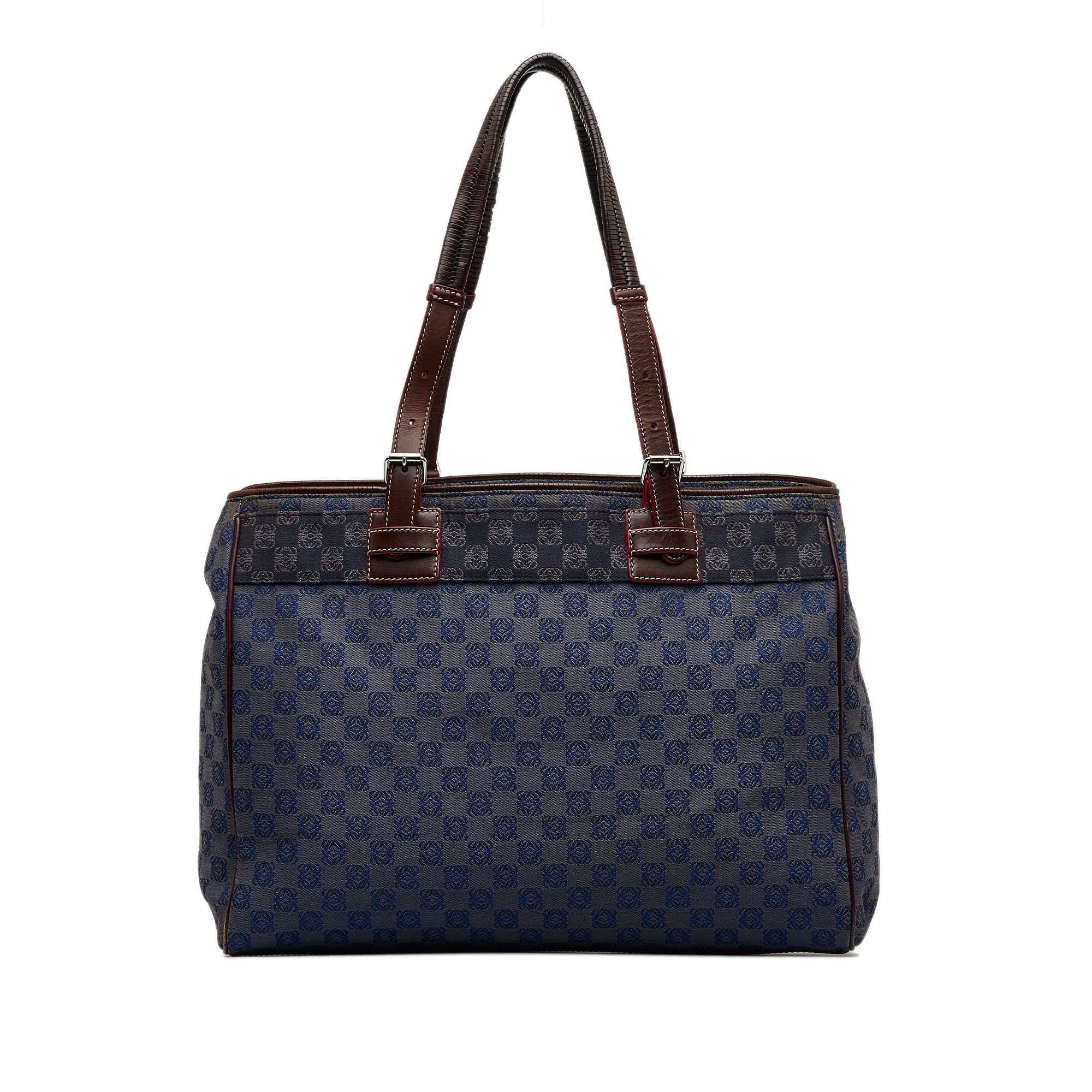 Blue Loewe Anagram Canvas Tote Bag