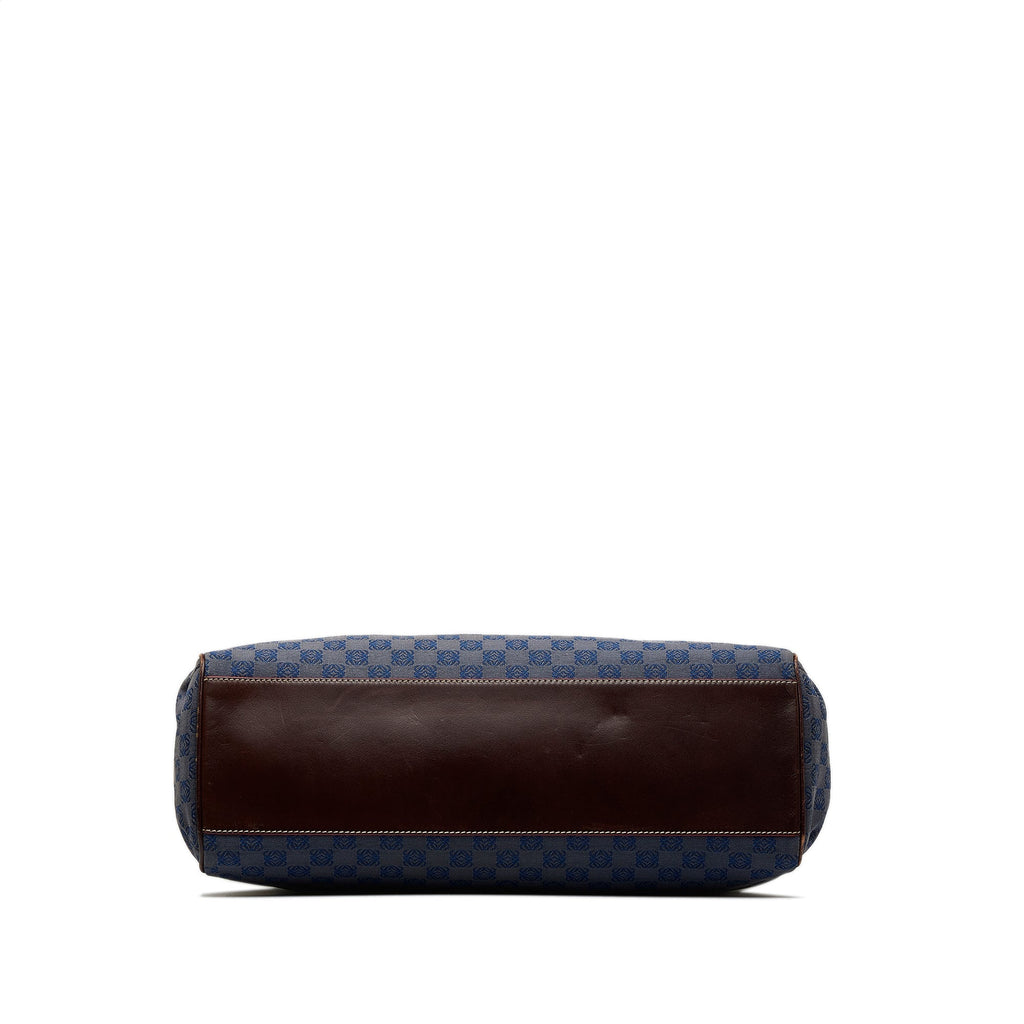 Blue Loewe Anagram Canvas Tote Bag