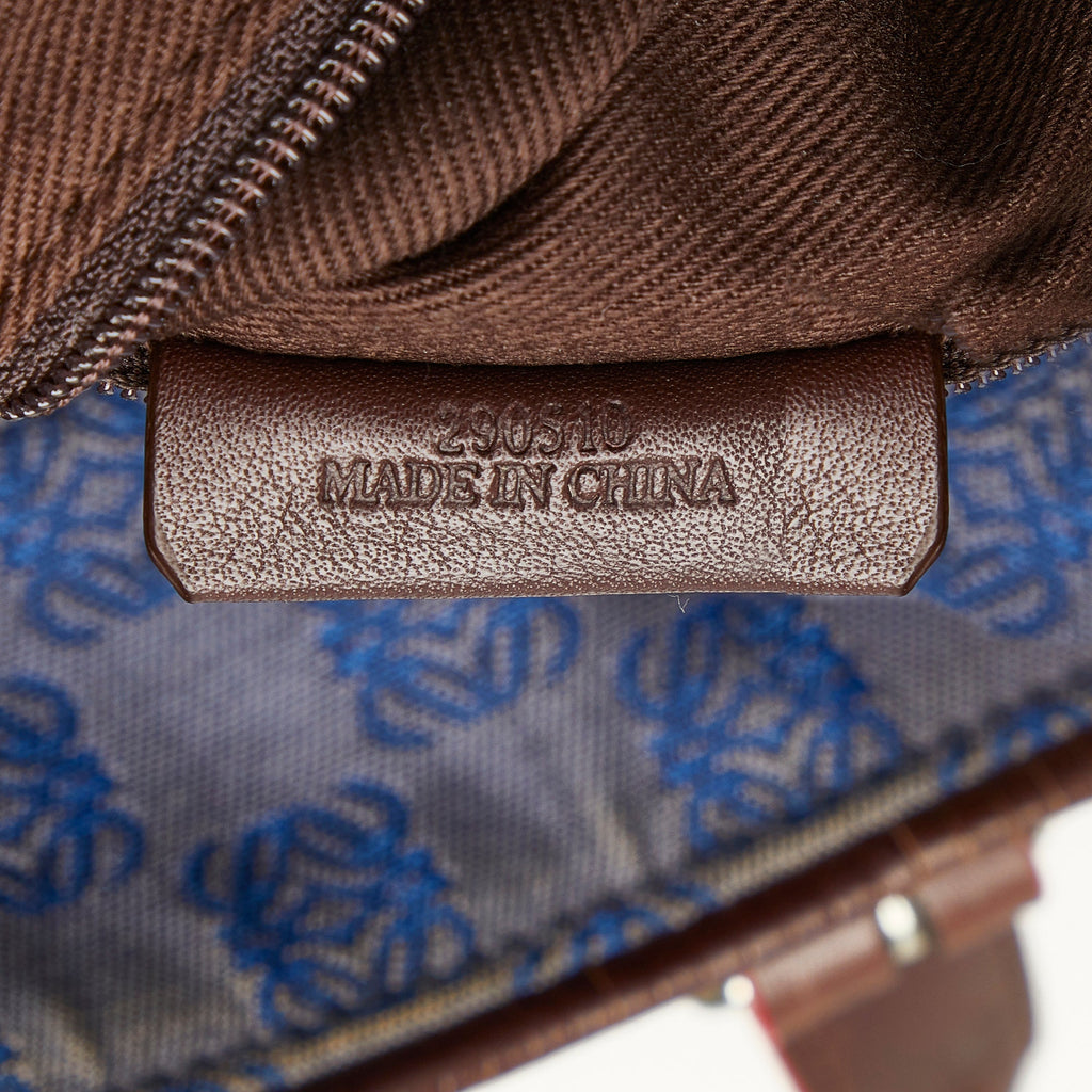 Blue Loewe Anagram Canvas Tote Bag