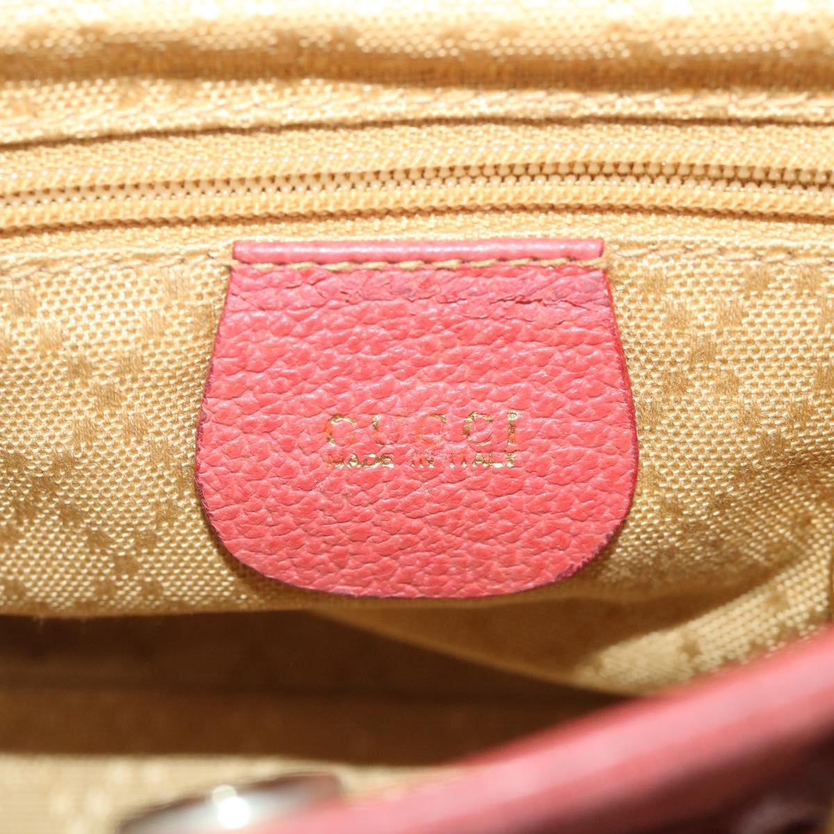 GUCCI Bamboo Hand Bag Suede 2way Red 007 2214 0238 57615