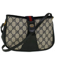 GUCCI GG Canvas Sherry Line Shoulder Bag PVC Leather Navy Red 57623