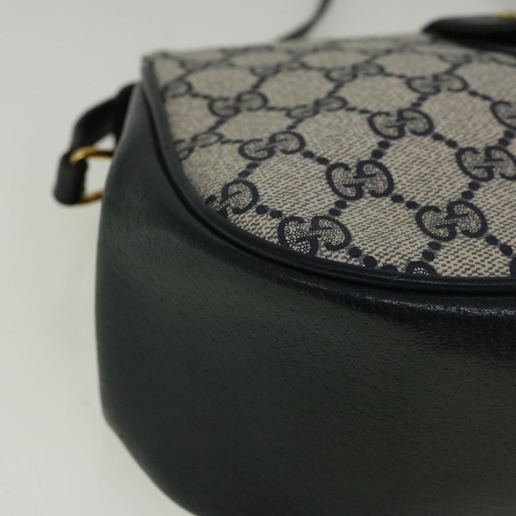 GUCCI GG Canvas Sherry Line Shoulder Bag PVC Leather Navy Red 57623