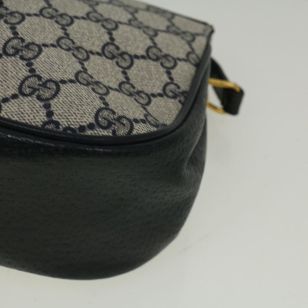 GUCCI GG Canvas Sherry Line Shoulder Bag PVC Leather Navy Red 57623