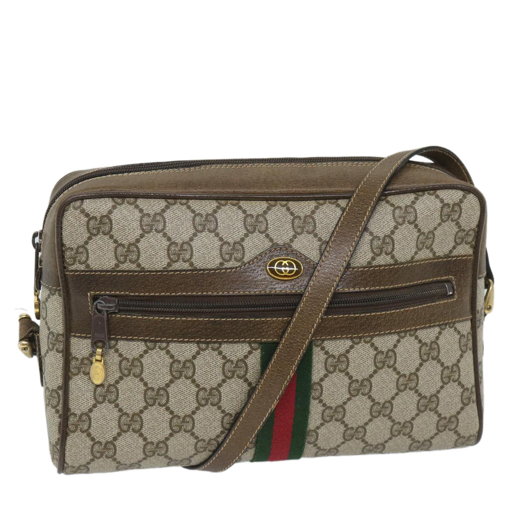 GUCCI GG Supreme Web Sherry Line Shoulder Bag Beige Red 001 4071 5 57626