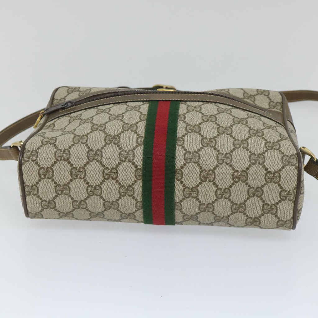 GUCCI GG Supreme Web Sherry Line Shoulder Bag Beige Red 001 4071 5 57626